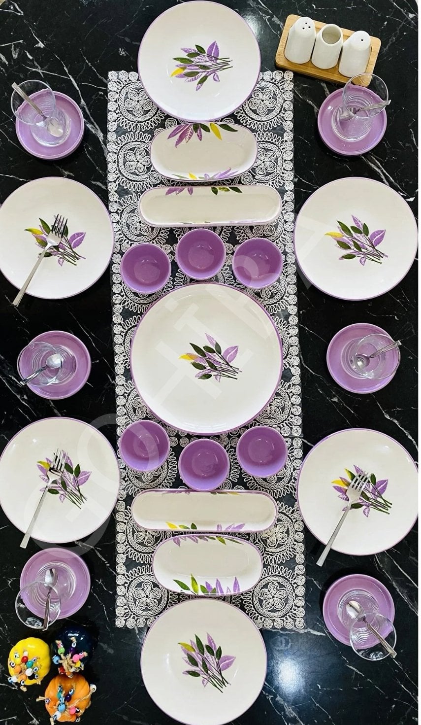 KAHVALTI TAKIMI LAVENDER 23 PARÇA 6 KİŞİ