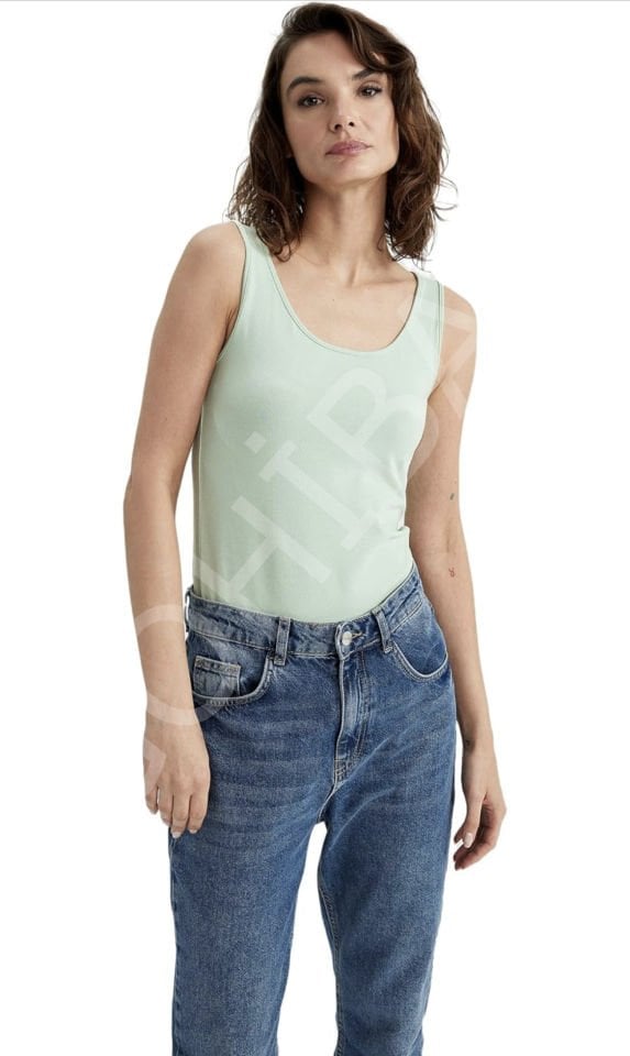 Askılı T-shirt sarı - M