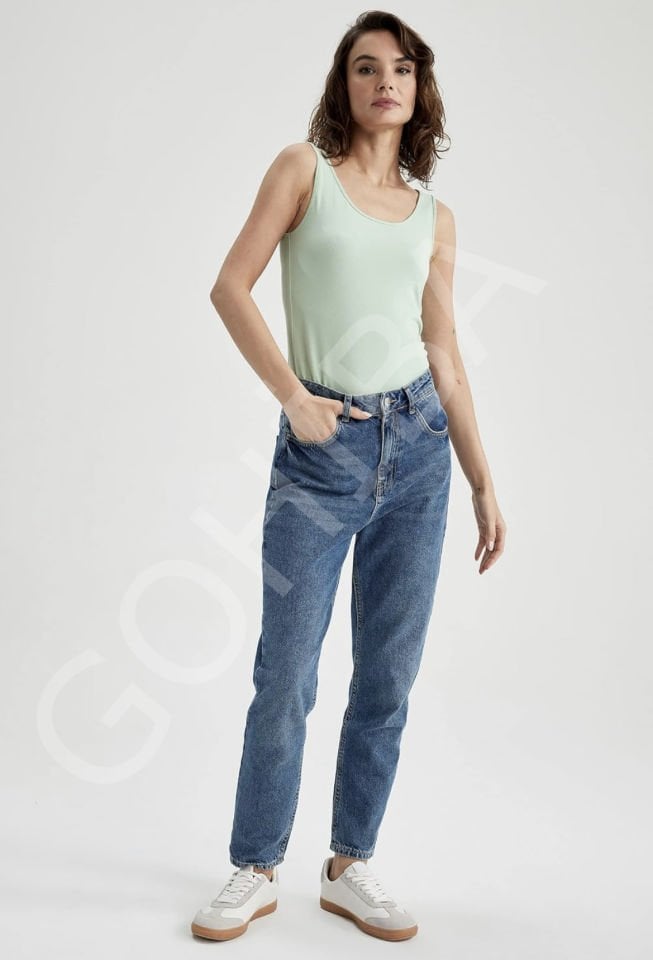 Askılı T-shirt sarı - M