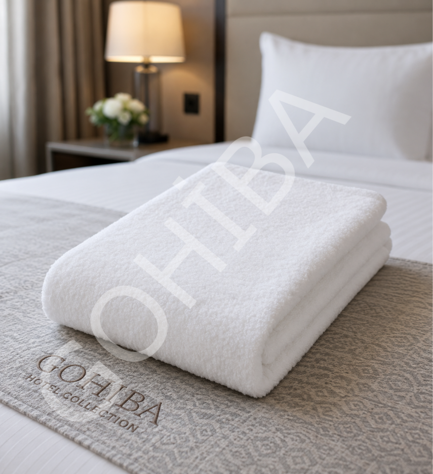 GOHİBA Hotel Collection Beyaz Otel Banyo Havlusu 70x140 cm