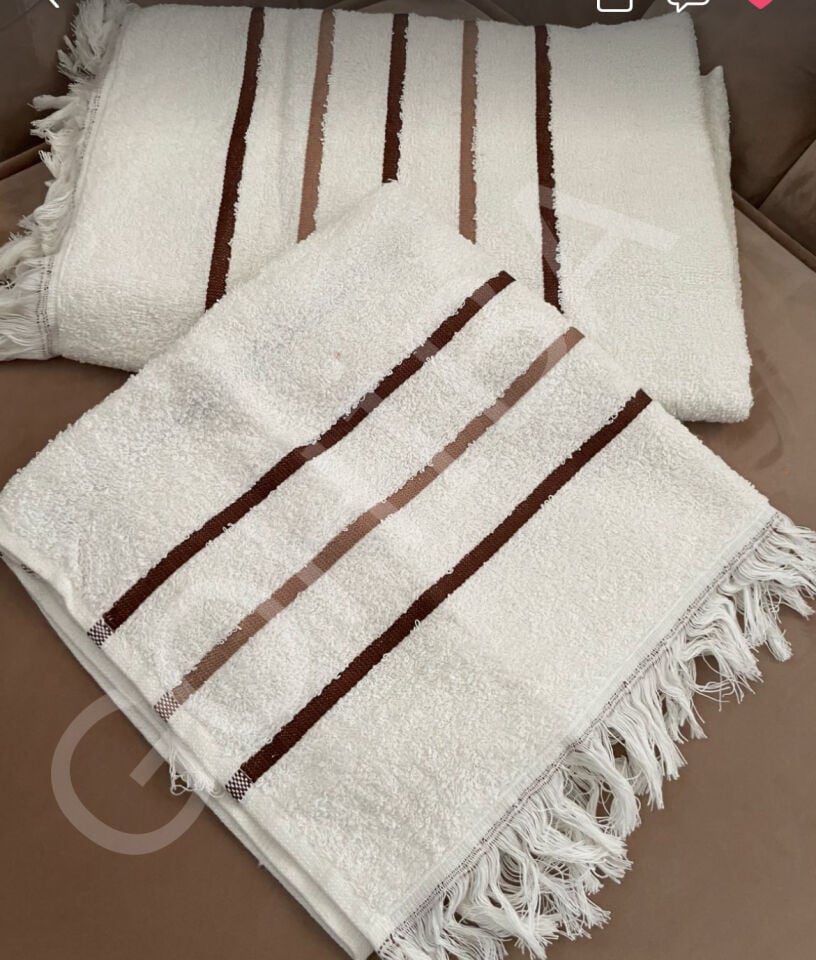 GOHİBA Pamuklu Havlu 70x140 cm | Çizgili Banyo Havlusu