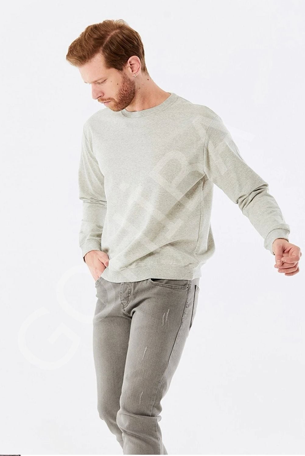 ERKEK SWEATSHIRT BASİC BİSİKLET YAKA M