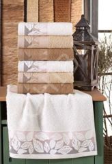 HAVLU SETİ 50CM*90CM YAPRAK VE SONBAHAR DESENLİ koyu kahve