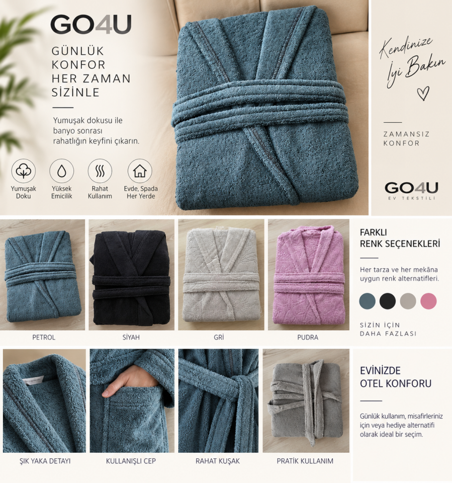 Ucuz Bornoz | %100 Pamuklu Ekonomik Bornoz – GO4U