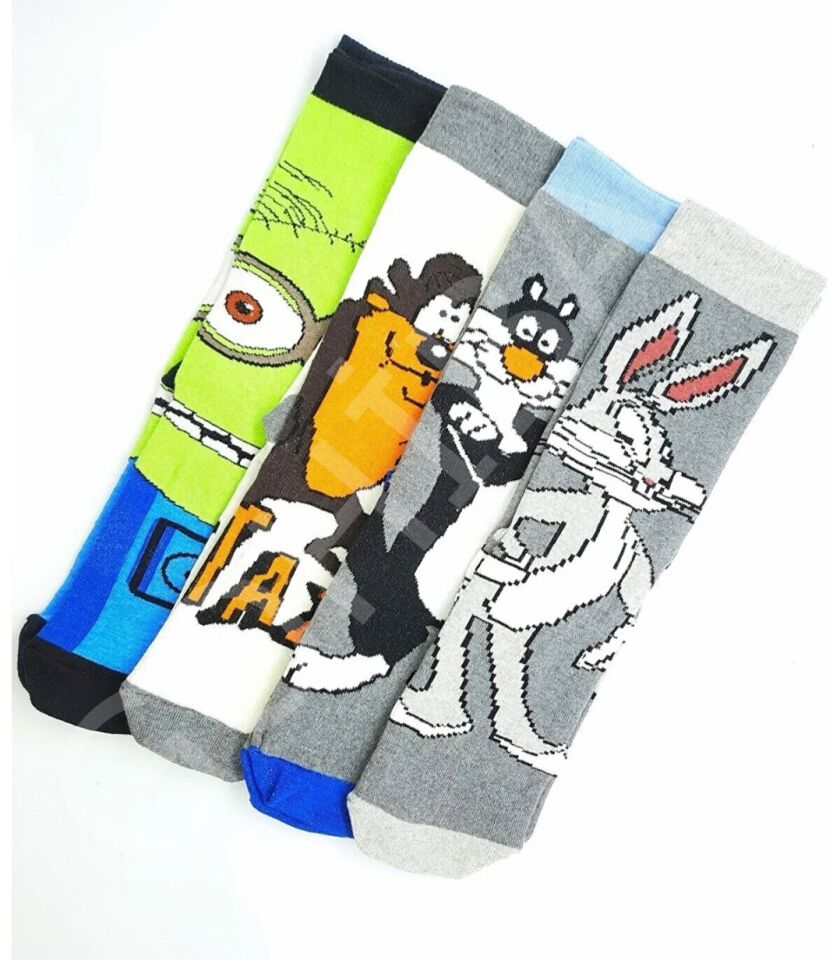 Sevimli Kahramanlar Çorap Unisex Uzun Bilek Üstü