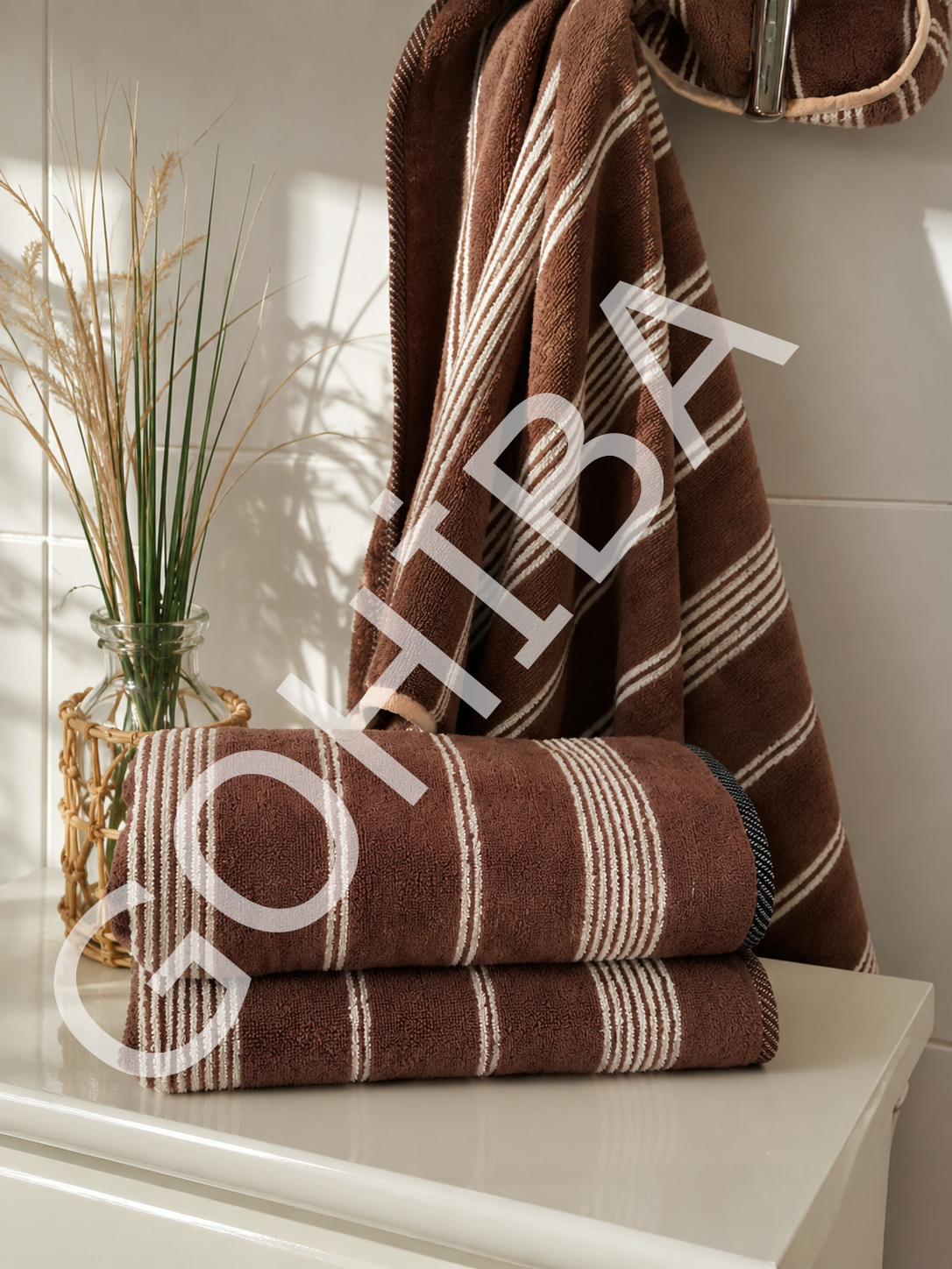 GOHİBA Duo Çift Taraflı %100 Pamuklu Banyo Havlusu 90x150 cm