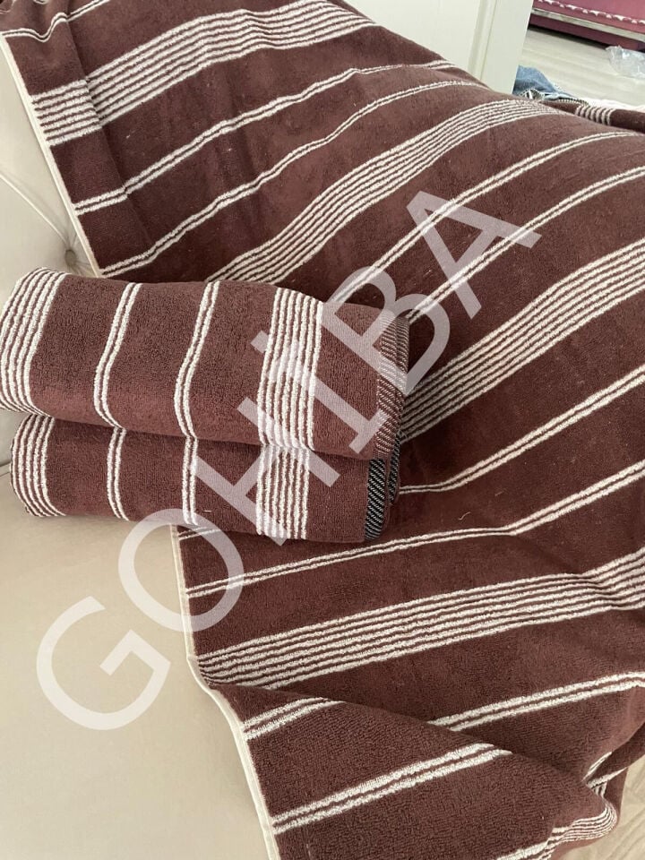 GOHİBA Duo Çift Taraflı %100 Pamuklu Banyo Havlusu 90x150 cm
